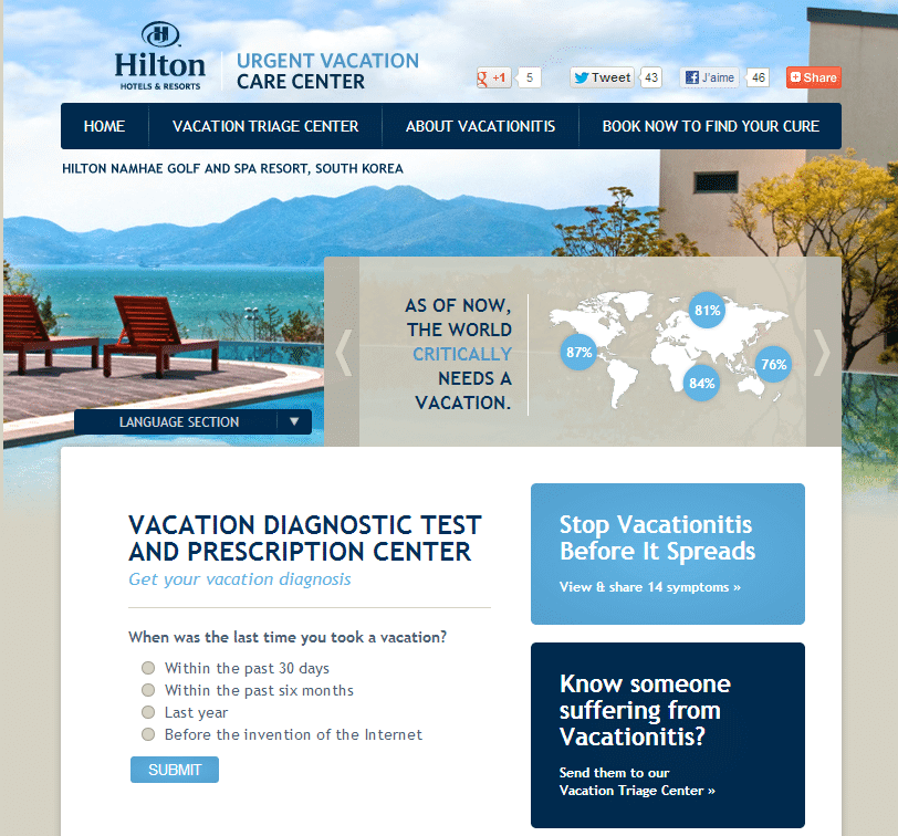 Mini site de test Hilton Vacation Care Center